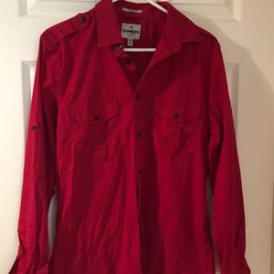 Men’s Red Express Button Down Shirt